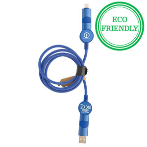 Oakland RCS Recycled Plastic 6-in-1 Fast Charging 45W Cable - Always charge using the fastest charging speed possible with the Oakland fast charging cable.